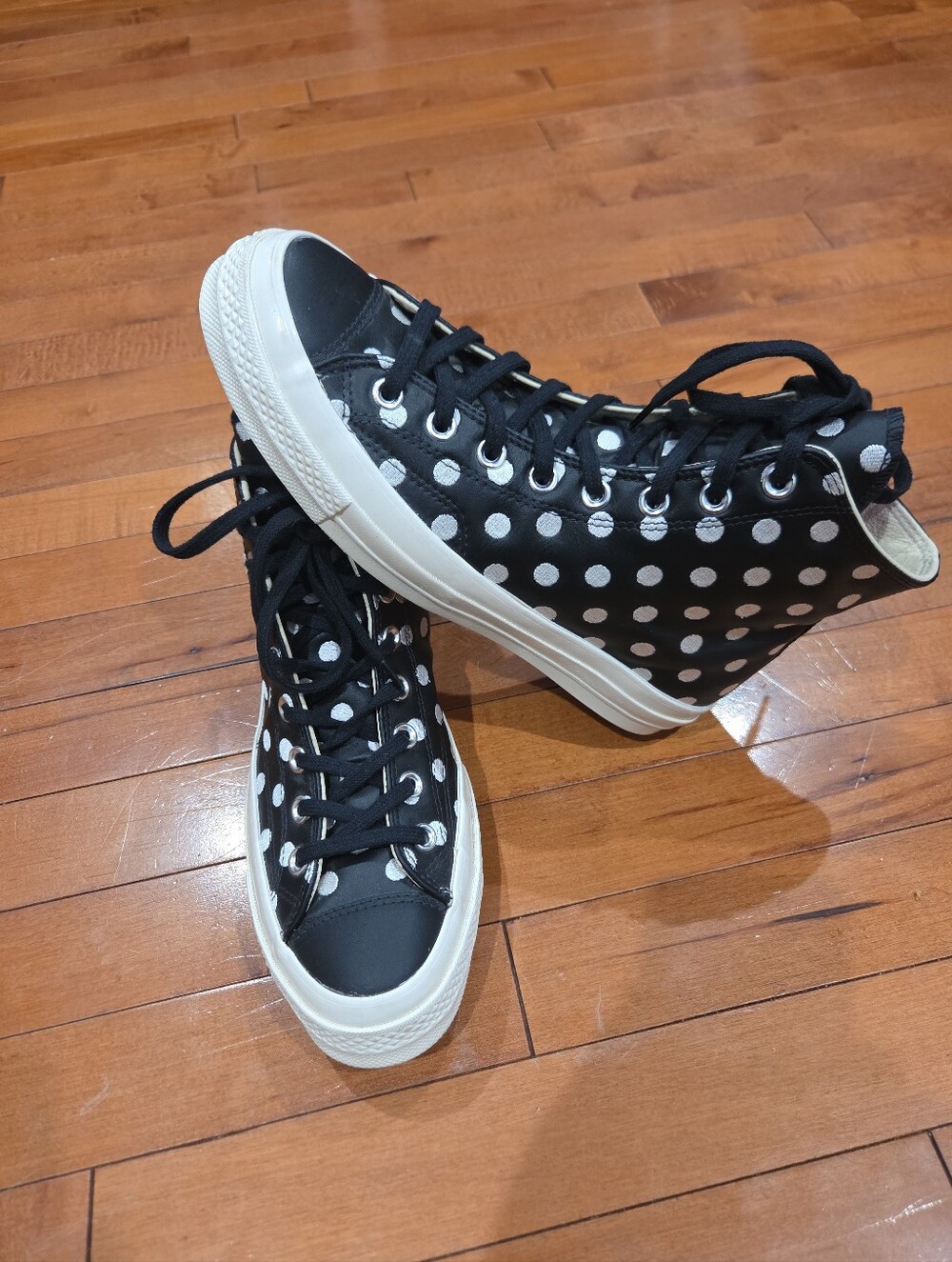 Converse Chuck 70 High Top Platform Sneakers – Black & White Polka Dot